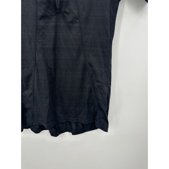 Athleta Black Pacifica UPF Tee 2 Women M Short Sleeve Zip Front Stretch Outdoor - Picture 4 of 9